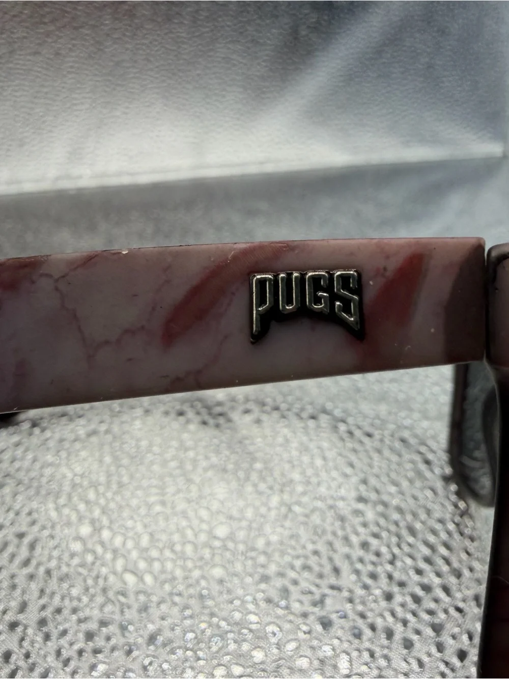 PUGS CA4 Black Sunglasses Arm - Logo Detail Pink Marble